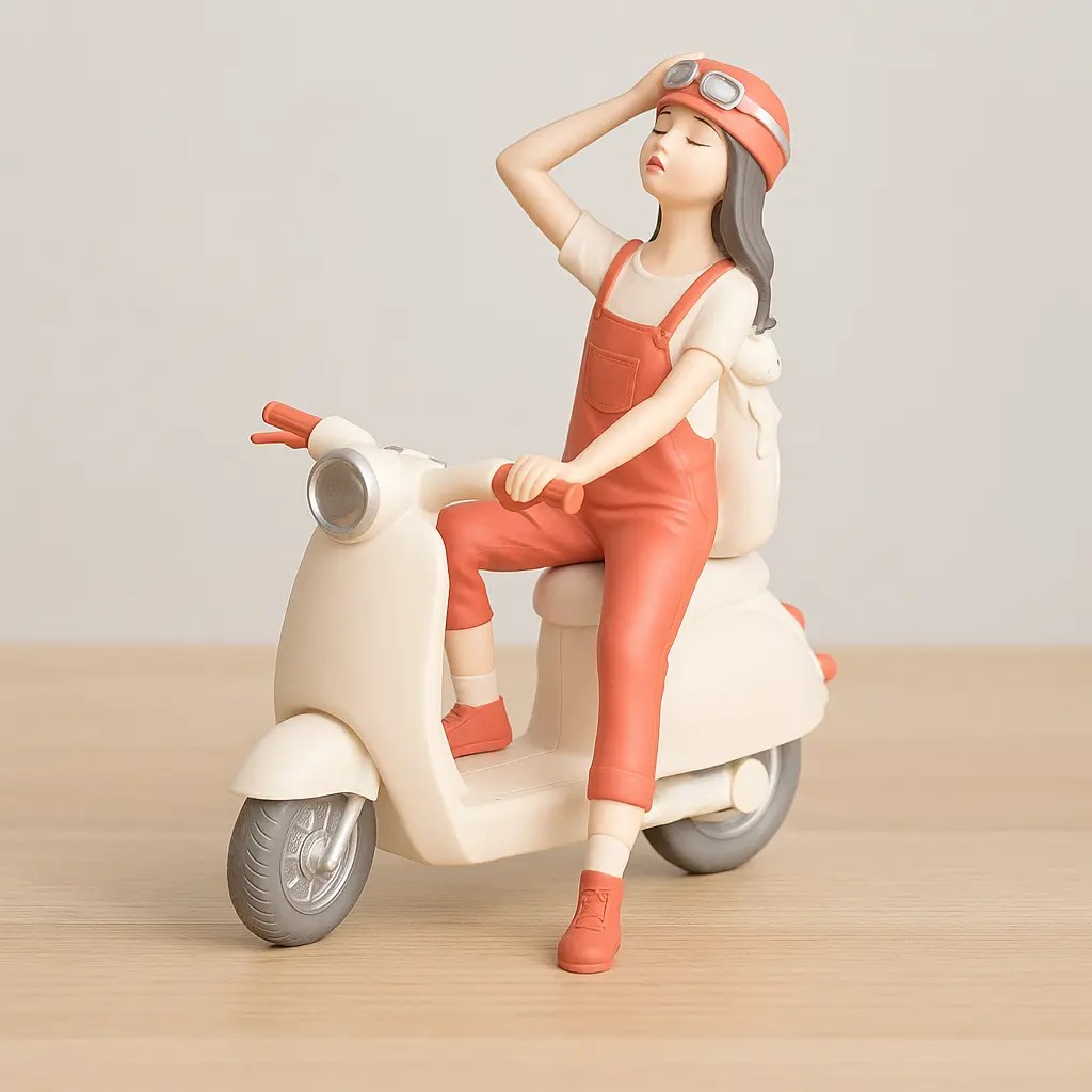 Özcan Aydınlatma 1312-2 Leydi Motosiklet Biblo 17 cm