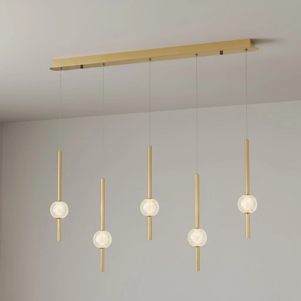 Özcan Aydınlatma 4133-5AS 5'li Sıralı Çubuk LED Sarkıt Avize