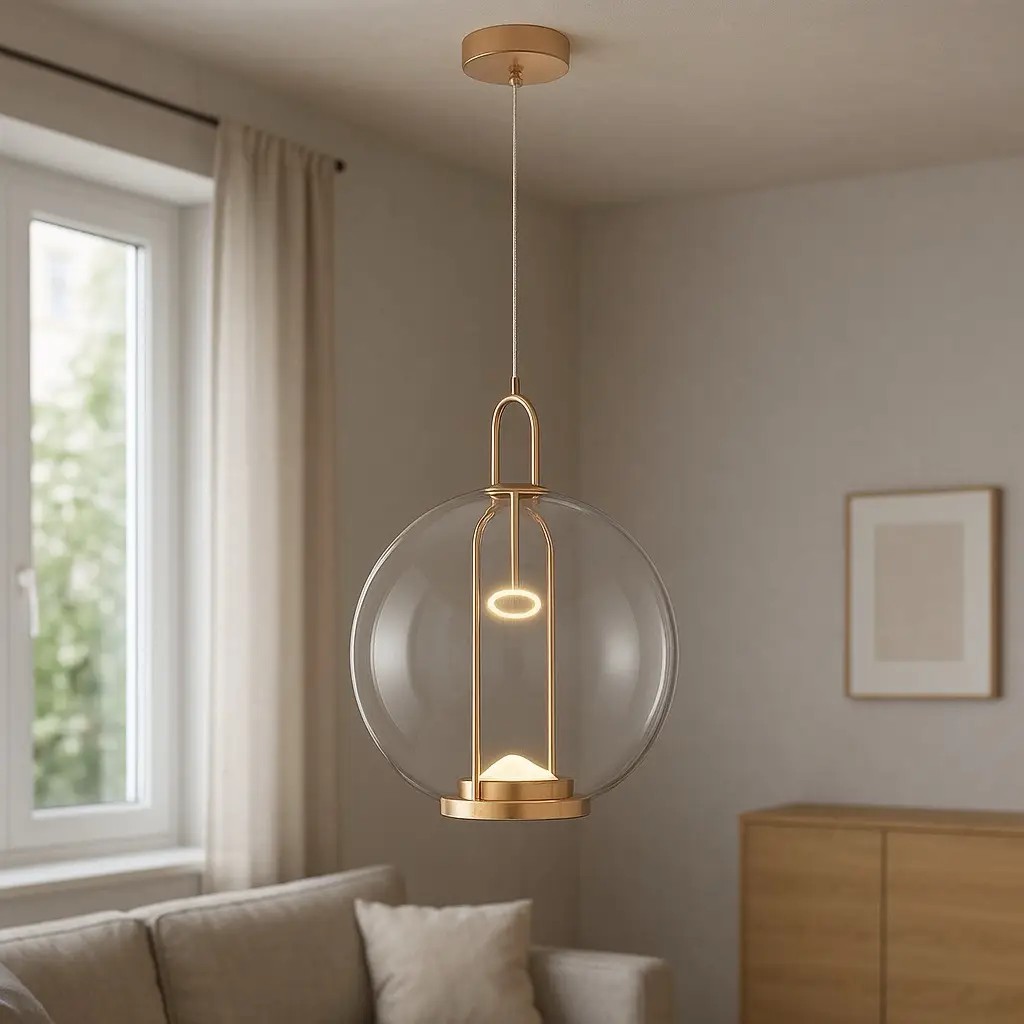 Özcan Aydınlatma 3435-1A Tekli Modern Cam LED Sarkıt Avize