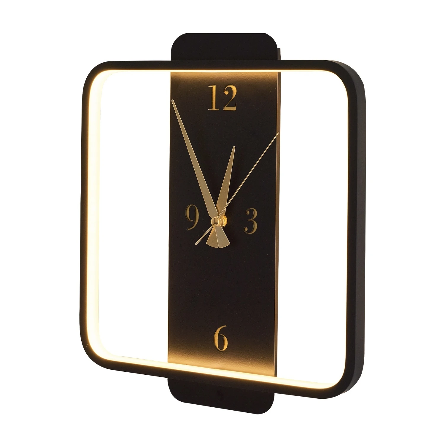 Özcan Aydınlatma Kare Led Duvar Saati - Siyah