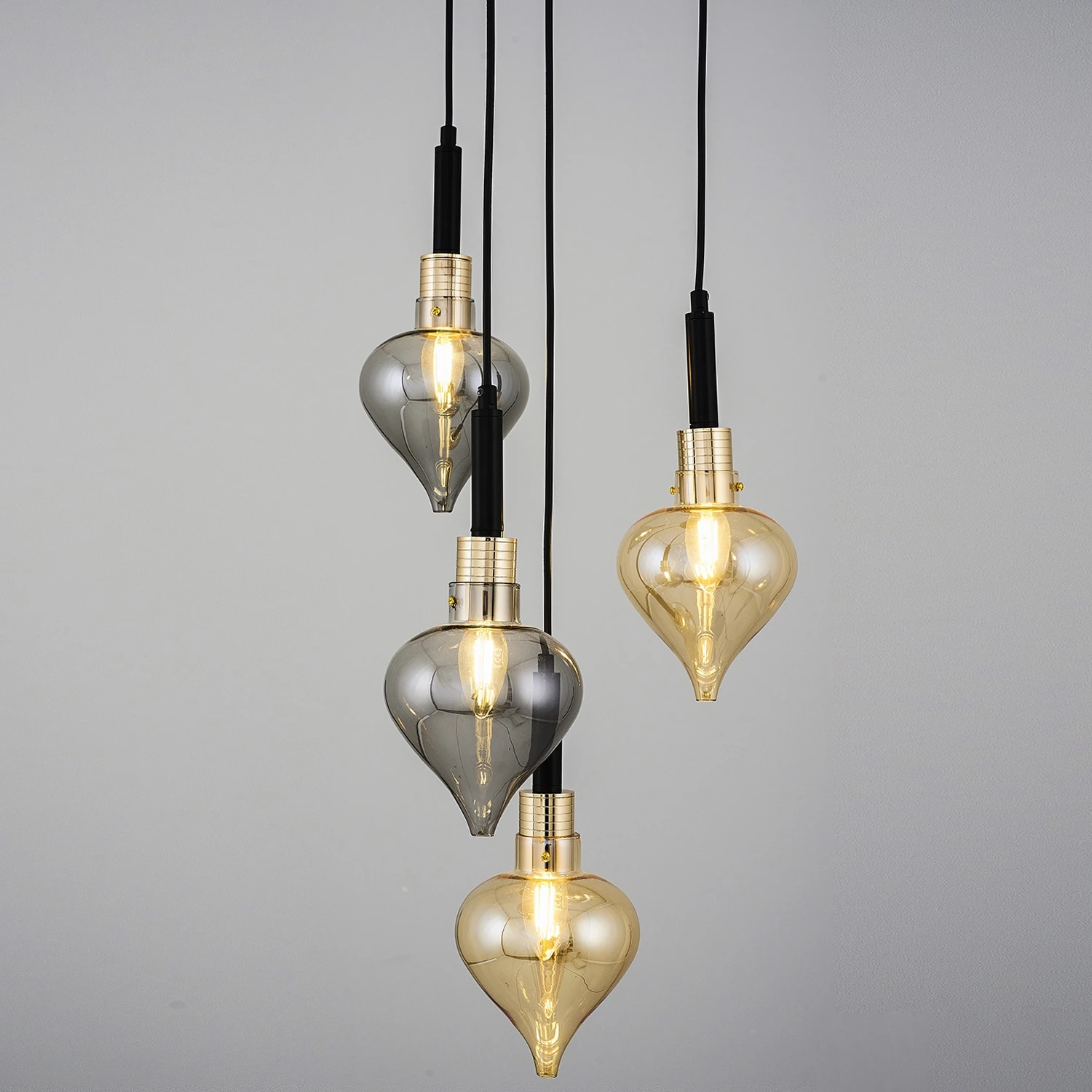 Özcan Aydınlatma 2801-4A 4'lü Cam Sarkıt Avize