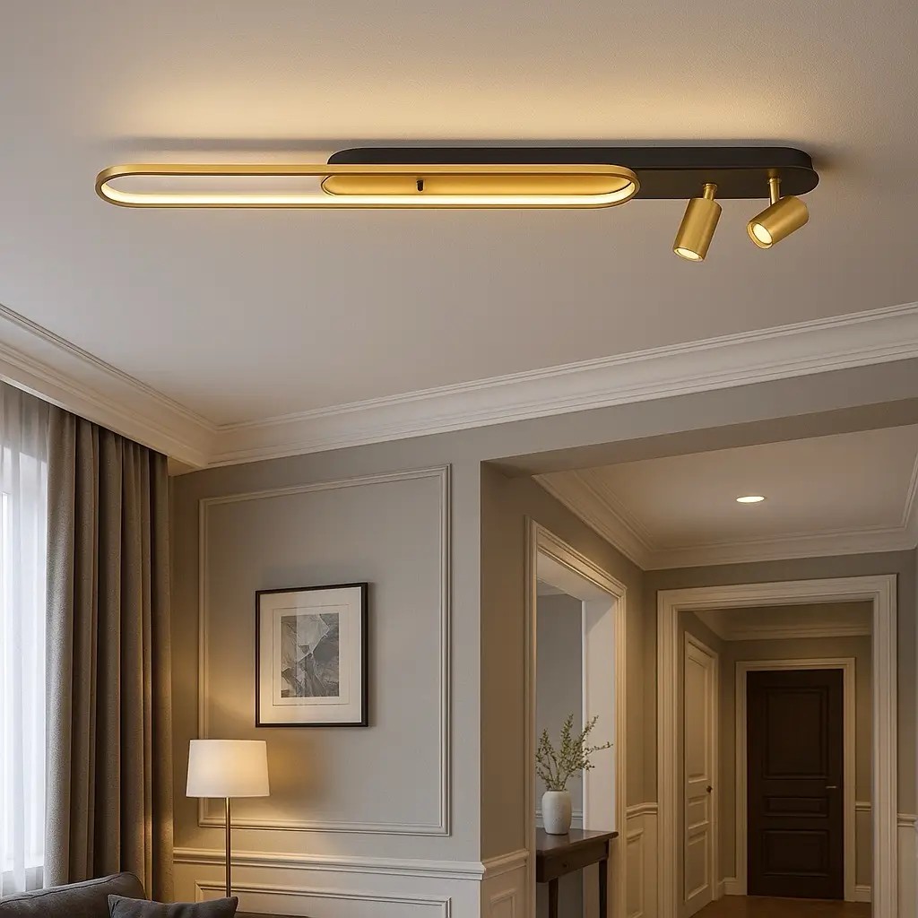 Özcan Aydınlatma 4156-2 Oval 2'li Spotlu LED Plafonyer Avize