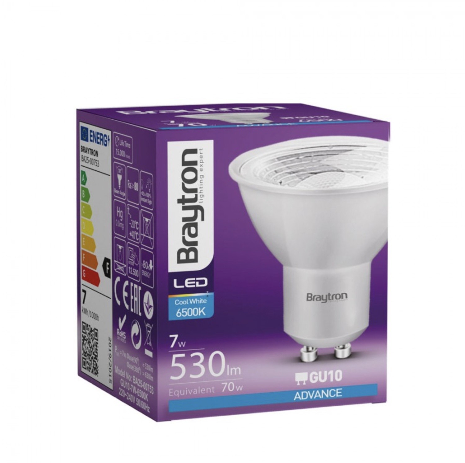 Braytron 7W GU10 MR16 6500K Led Ampül