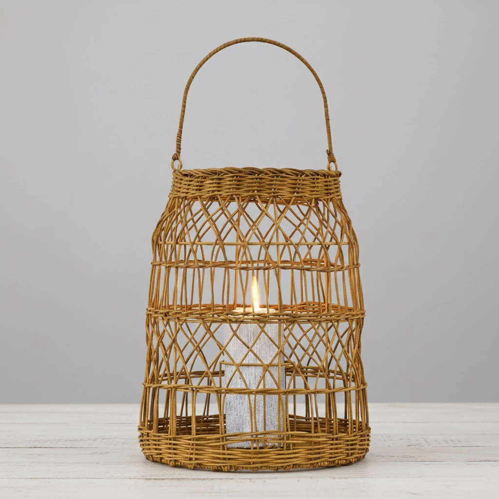 Özcan Aydınlatma 1024-2 Dekoratif 25 cm Bambu Mumluk