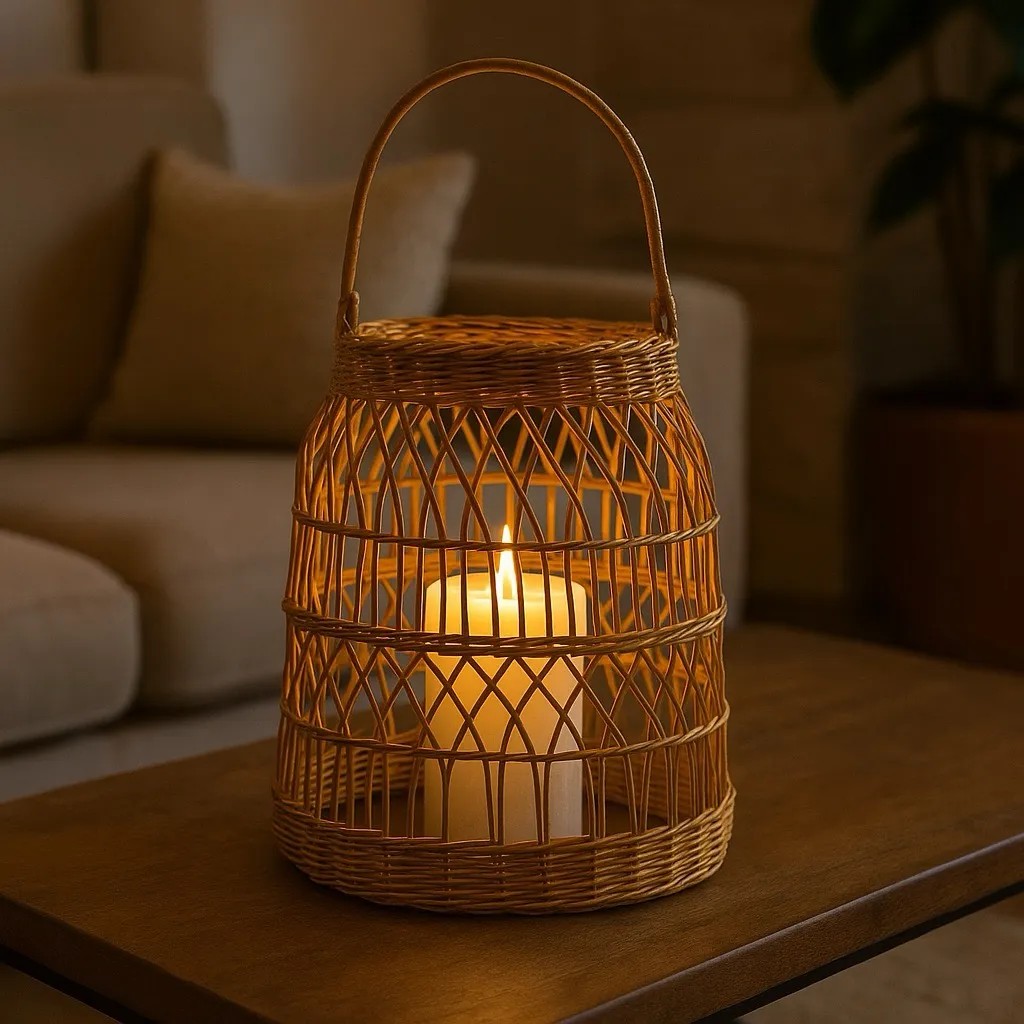 Özcan Aydınlatma 1024-2 Dekoratif 25 cm Bambu Mumluk