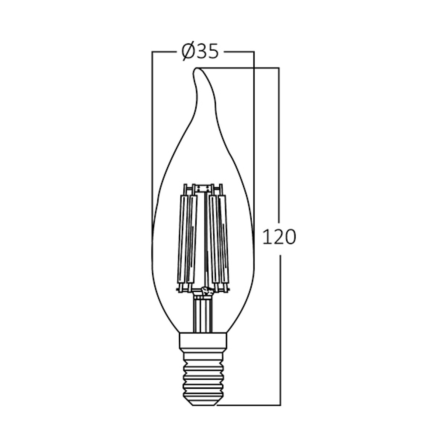 Braytron 4W C35 E14 2700K Kıvrık Mum Led Ampül