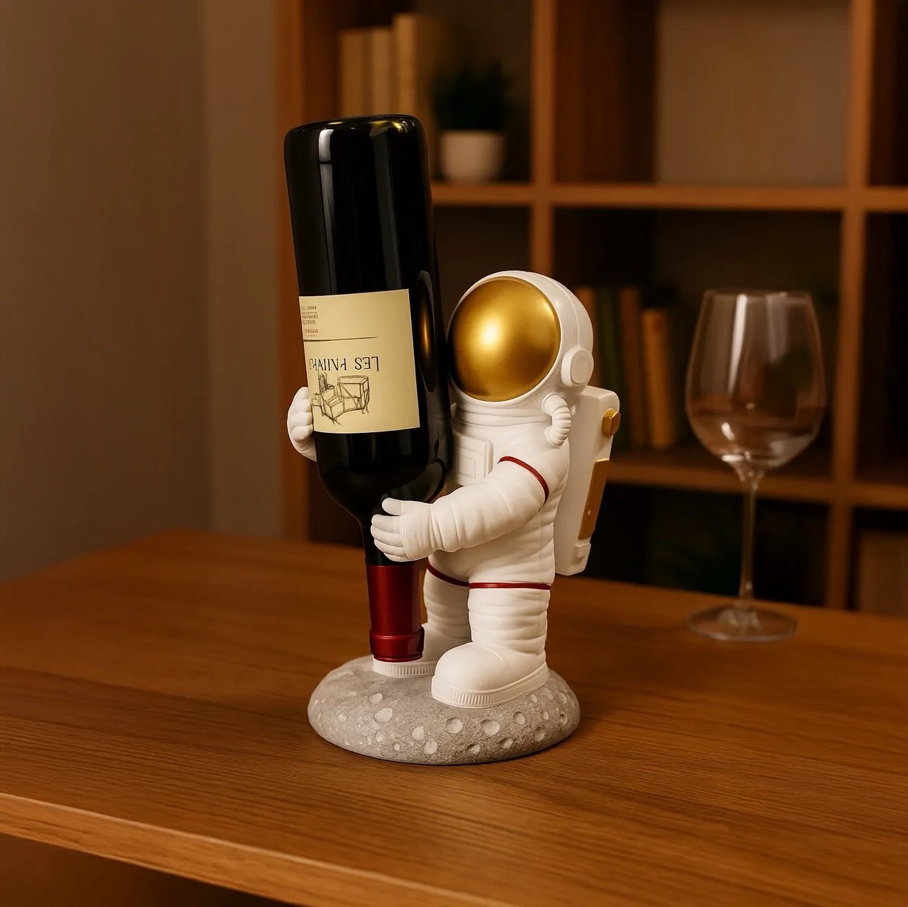 Özcan Aydınlatma 1309-1 Astronot Şarap Tutucu Biblo 27 cm