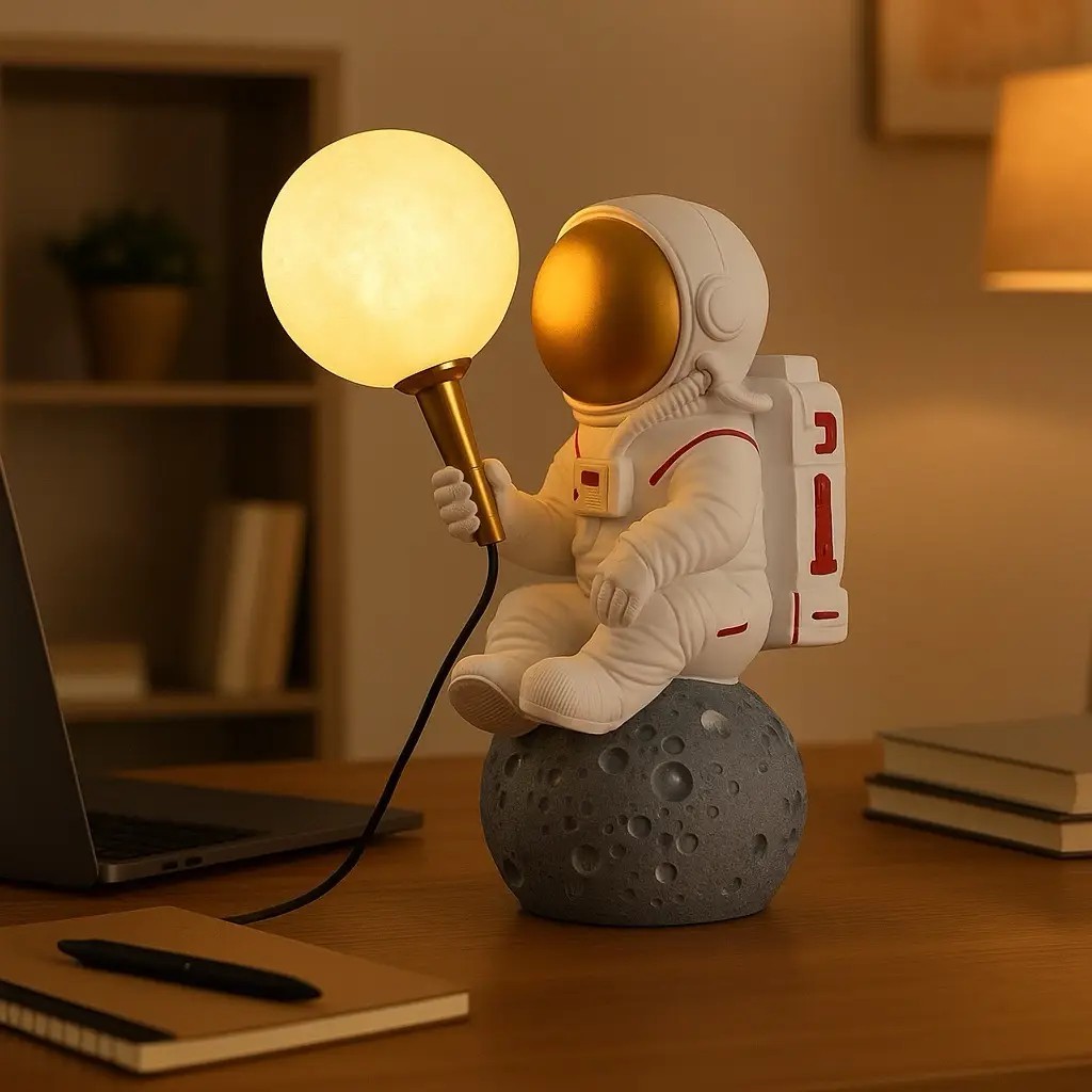 Özcan Aydınlatma 2050-1.01 Oturan Astronot Masa Lambası
