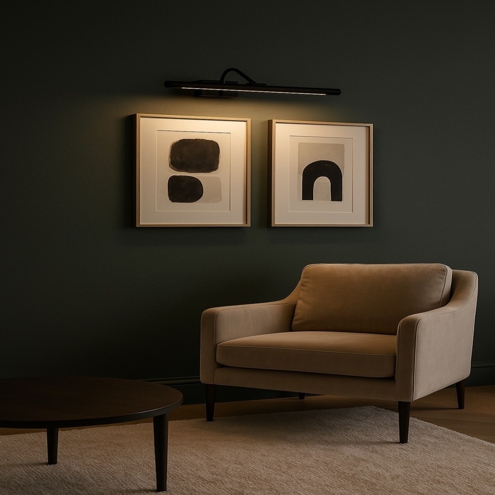 Modesco Warsaw 45 Cm Dekoratif Şarjlı Led Tablo - Ayna Aplik - Siyah