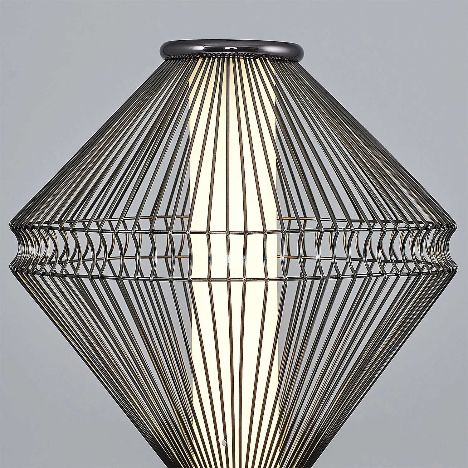 Özcan Aydınlatma Trian Large Dekoratif Led Kafesli Masalambası - Platin