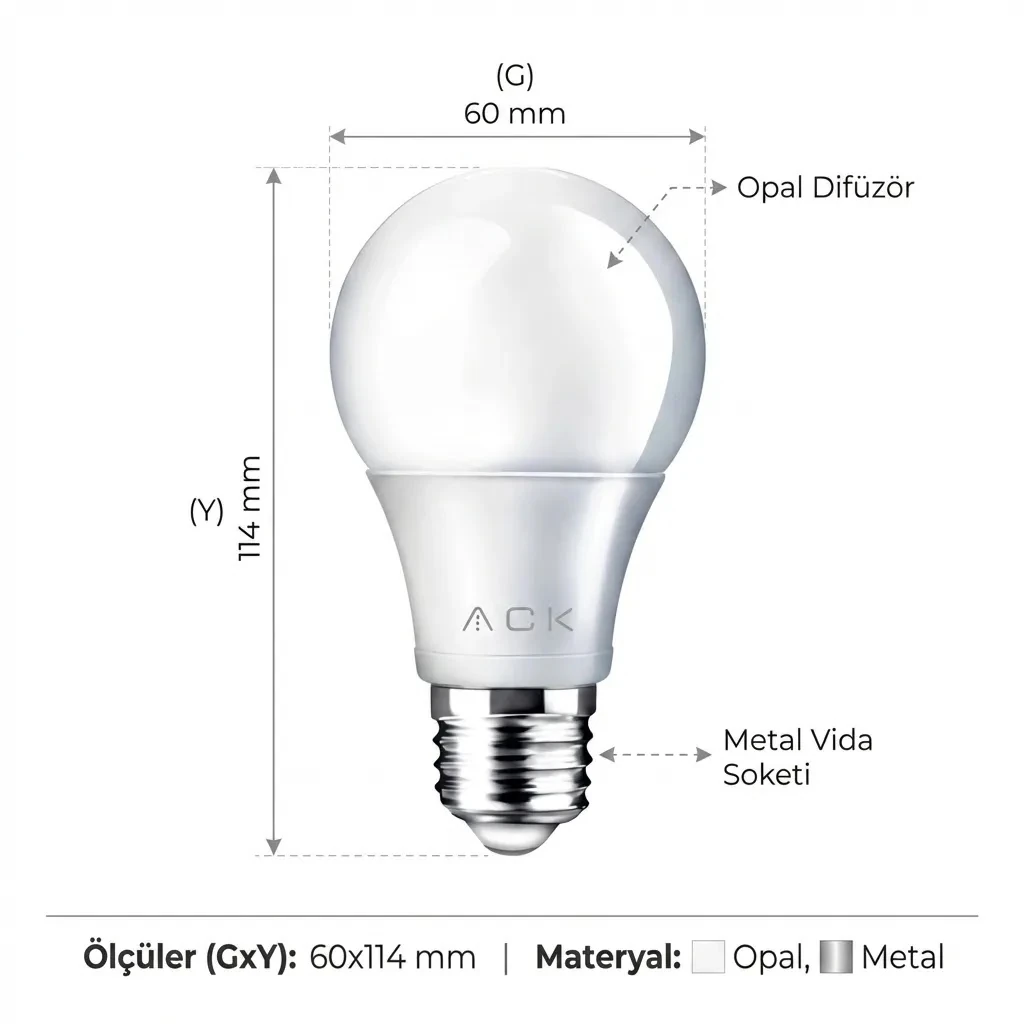 Led Oppal ACK 12W A60 Opal Led 4000K Ampül E27 | Lambalar ve Ampuller;Aydınlatma ...