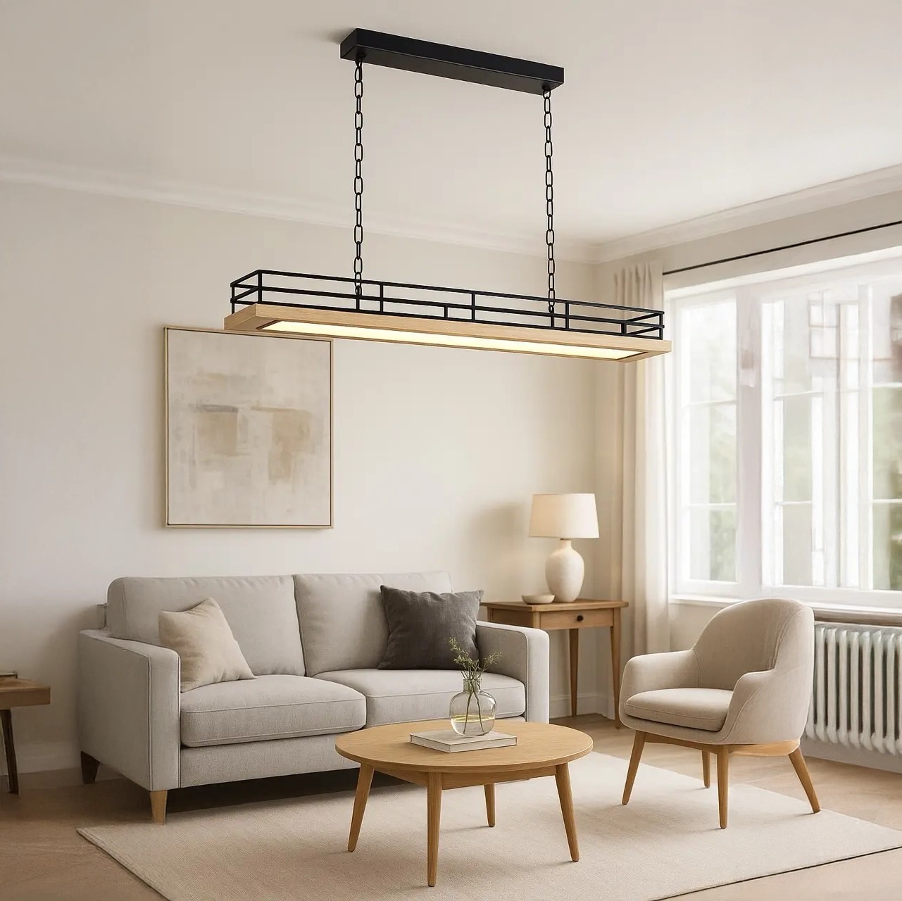 Özcan Aydınlatma 3429 Dekoratif 120cm Led Ahşap Sarkıt 3Renk