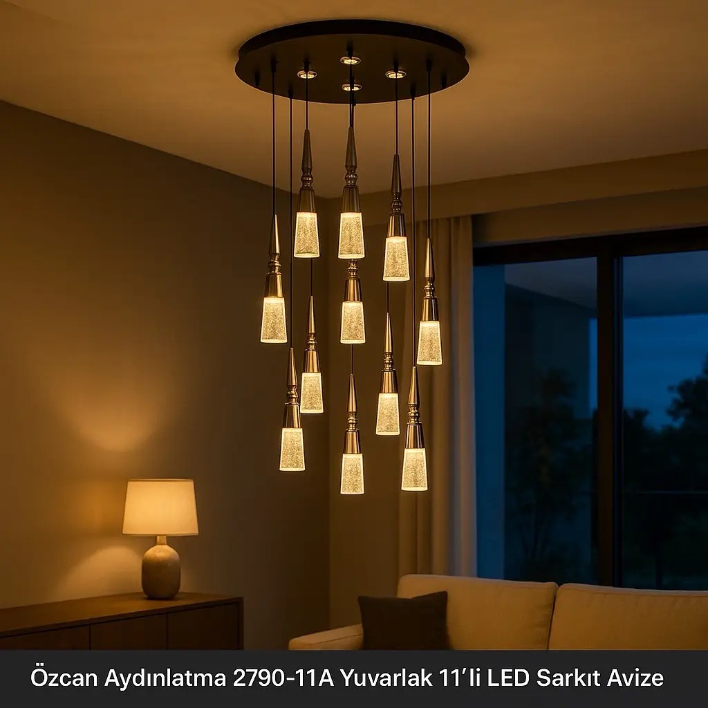 Özcan Aydınlatma 2790-11A Yuvarlak 11'li LED Sarkıt Avize