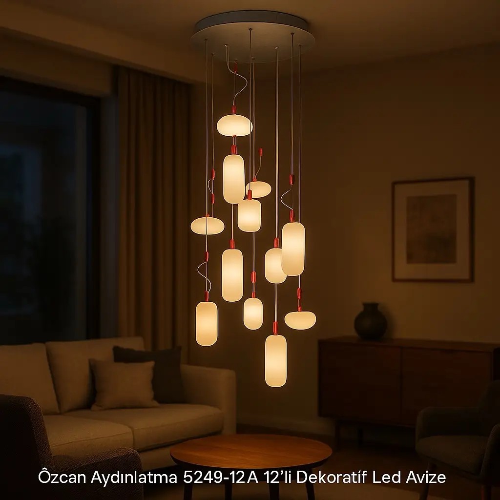 Özcan Aydınlatma 5249-12A 12'li Dekoratif Led Avize