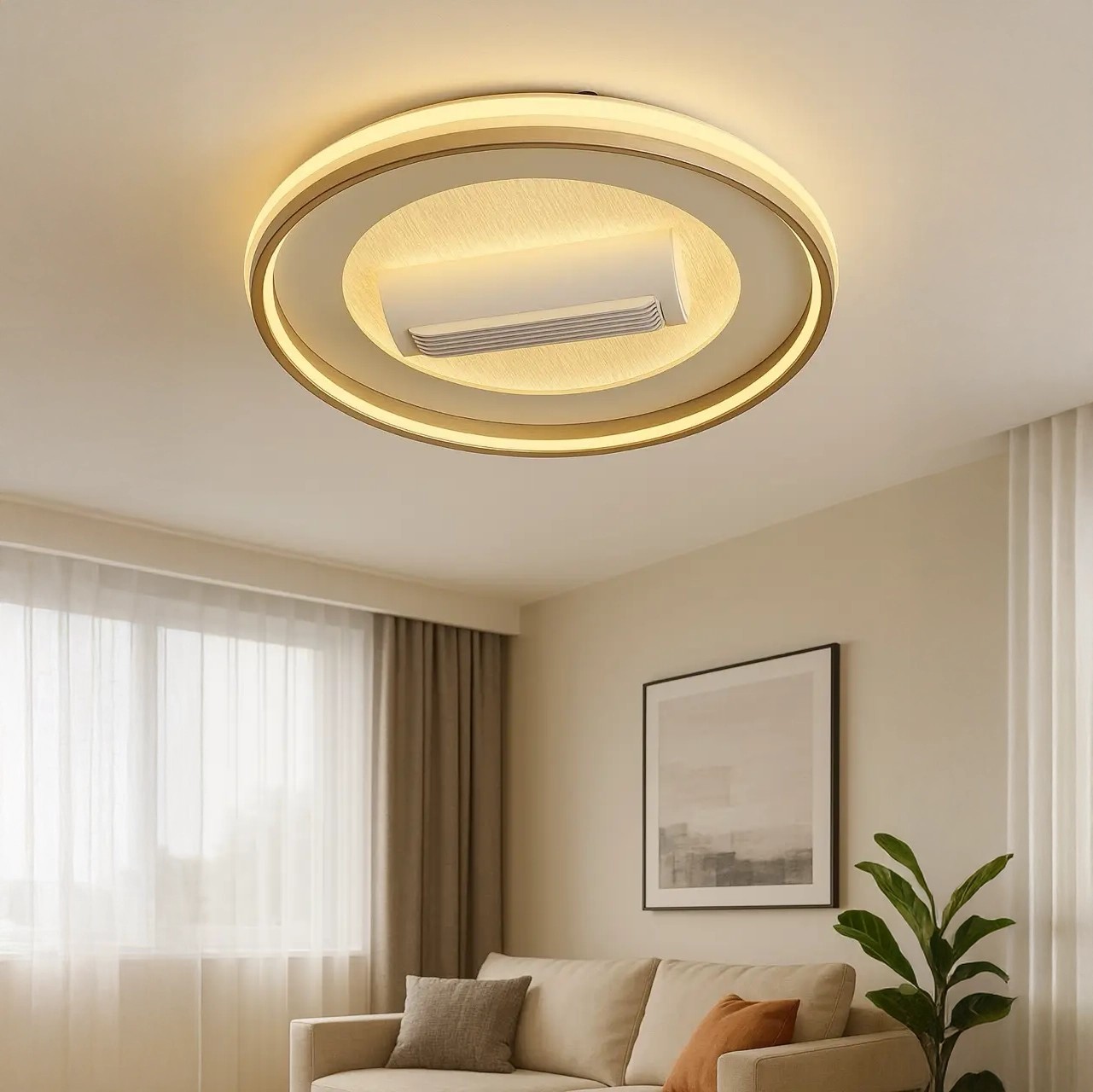 Özcan Aydınlatma 1412-3 Yuvarlak Fanlı Led Plafonyer 3 Renk