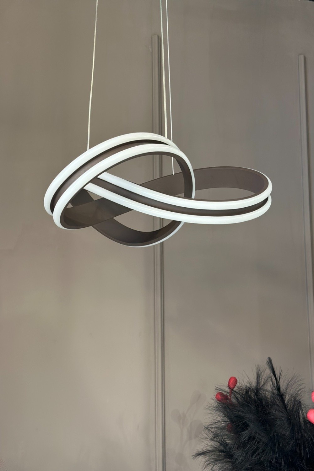 Modesco Kigoma Tekli Modern Led Avize - Kahve