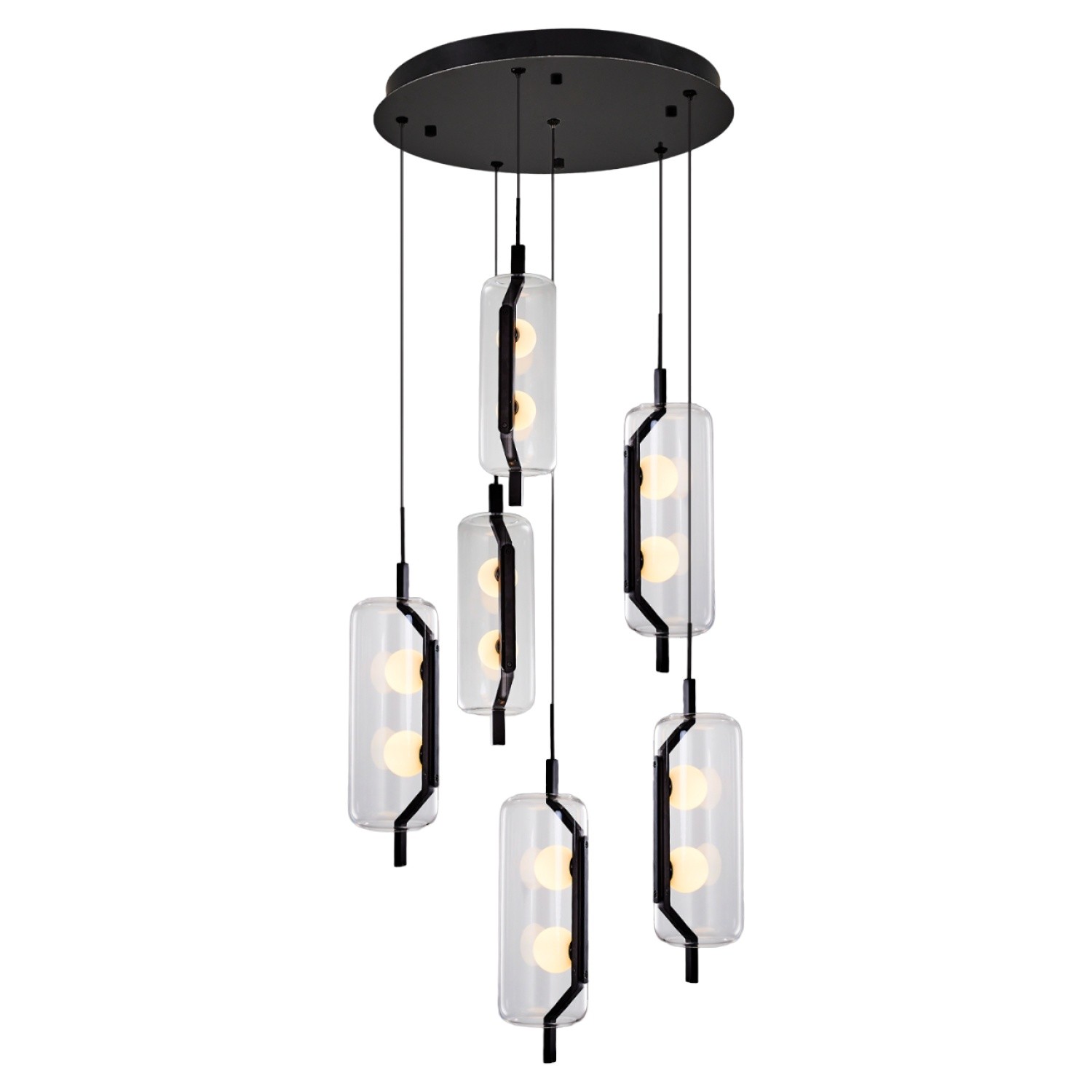 Özcan Aydınlatma 3436-6A Yuvarlak 6'lı Modern Cam LED Avize