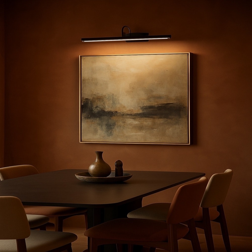 Modesco Warsaw 45 Cm Dekoratif Şarjlı Led Tablo - Ayna Aplik - Siyah