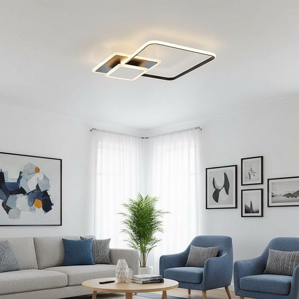Özcan Aydınlatma 4157-7 Led Plafonyer - 3 Renk Kumandalı - Siyah