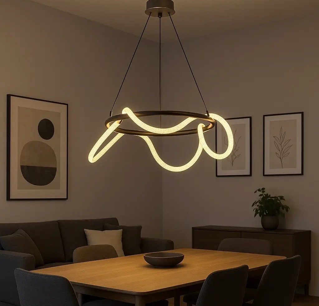 Özcan Aydınlatma 3240-1A Yuvarlak 50 cm Hortum Led Avize