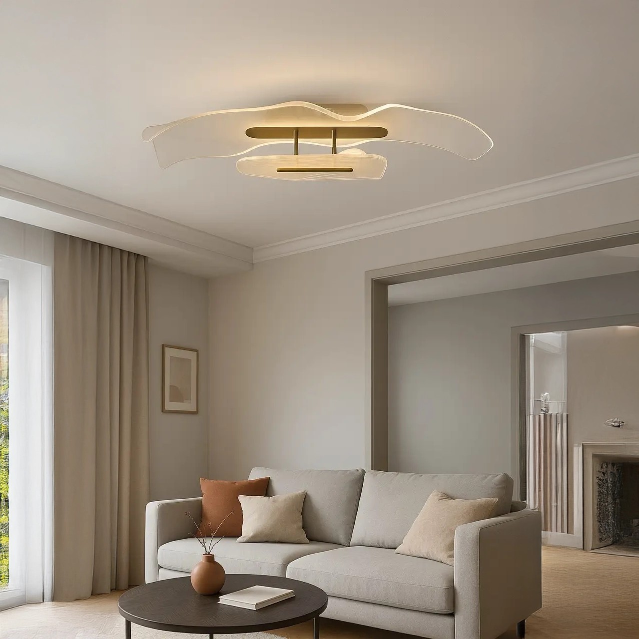 Özcan Aydınlatma 4330-1 Yatay Akrilik Led Plafonyer Avize