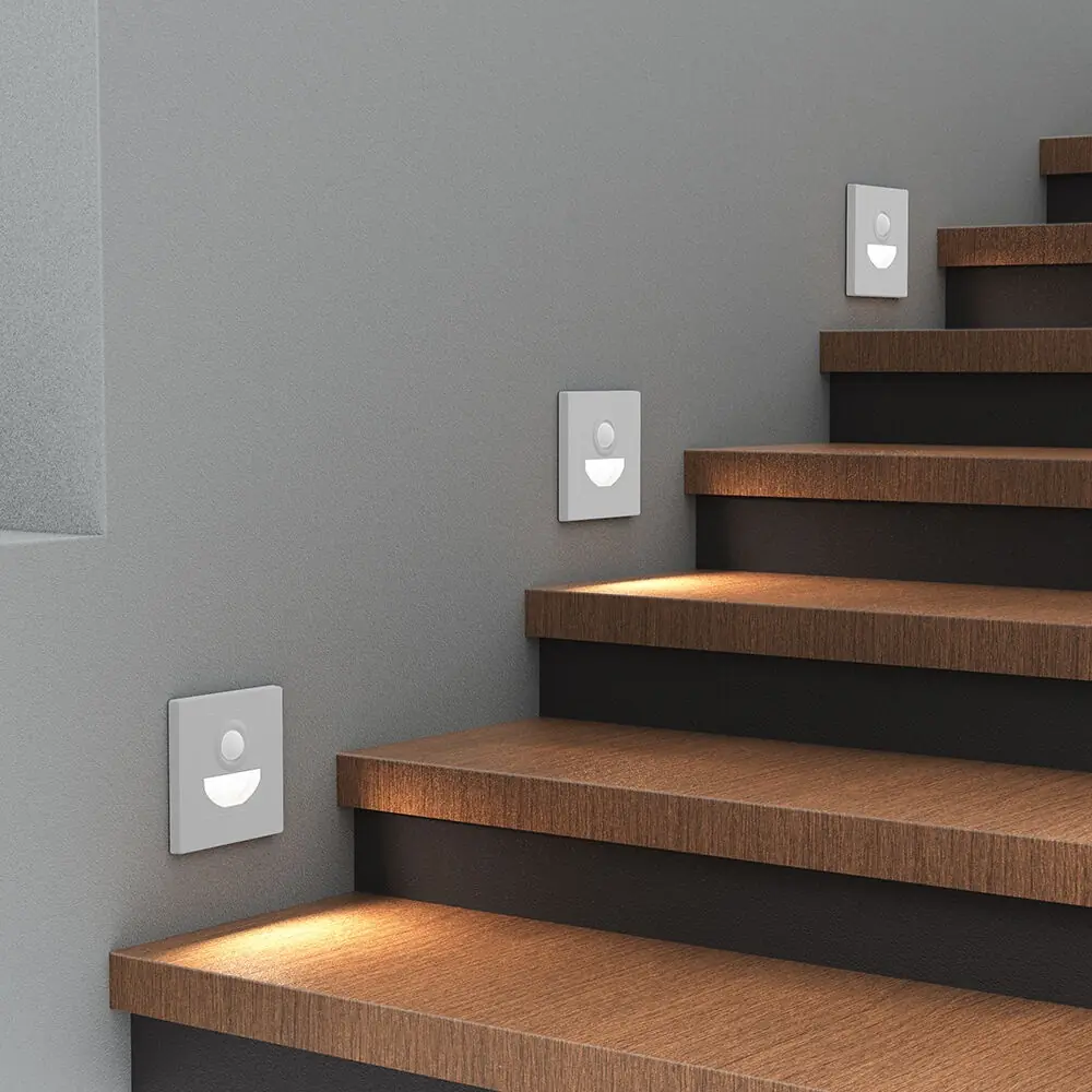 Braytron 1,5W Step Sıva Altı Kare Merdiven Spot Sensörlü