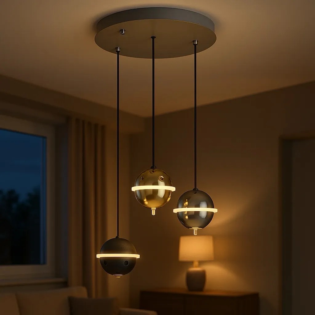 Özcan Aydınlatma 3126-3A 3'lü Renkli LED Sarkıt Avize