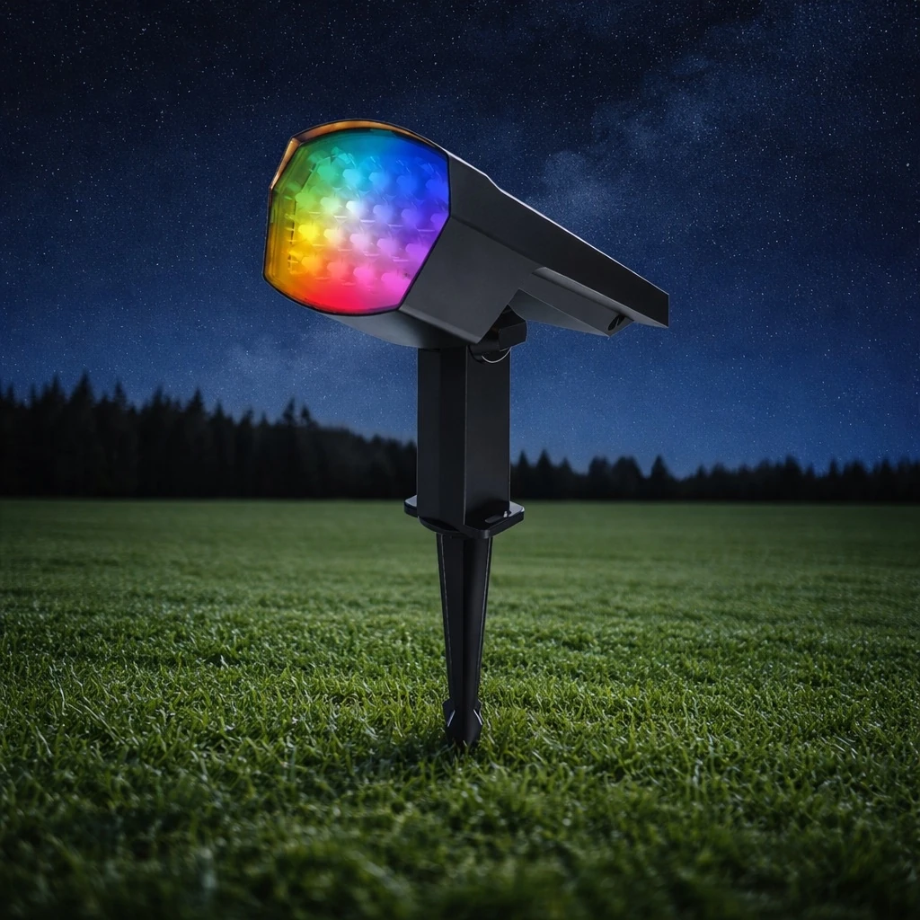 Spike 12W Solar Dimli Siyah Kazıklı Çim Spot RGB
