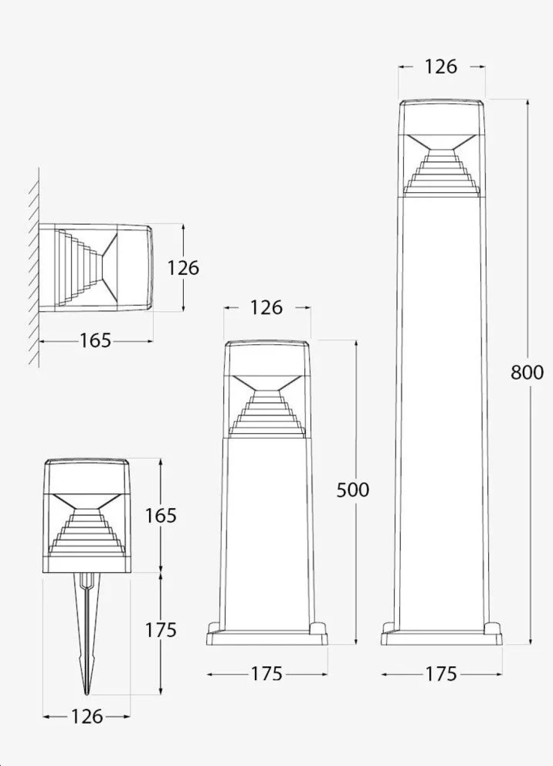 Fumagalli Ester 800 mm Siyah Led Bahçe Armatür 3 Renk