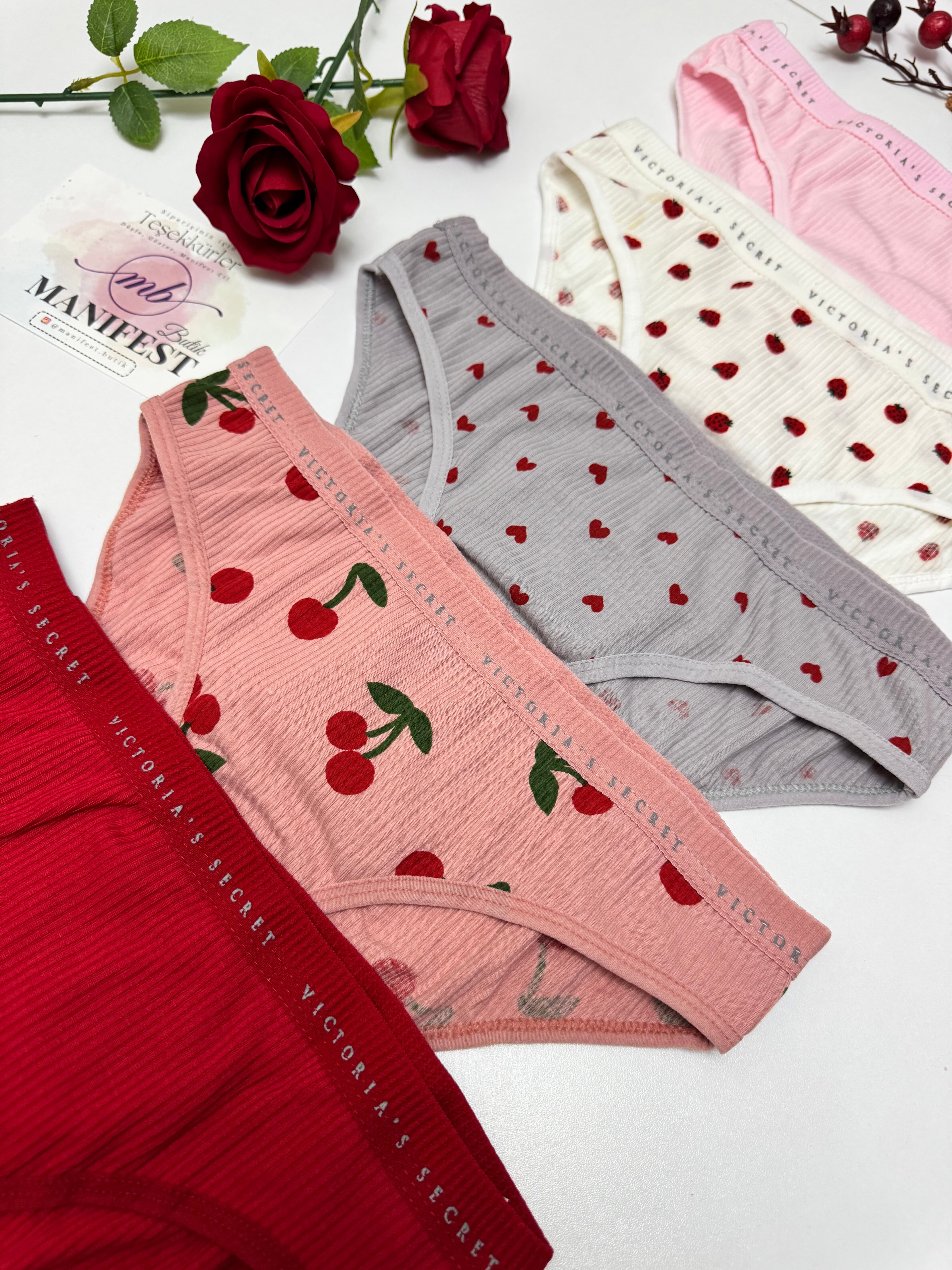 VS Baskılı Kaşkorse 5'li Kutulu Bikini Külot Set