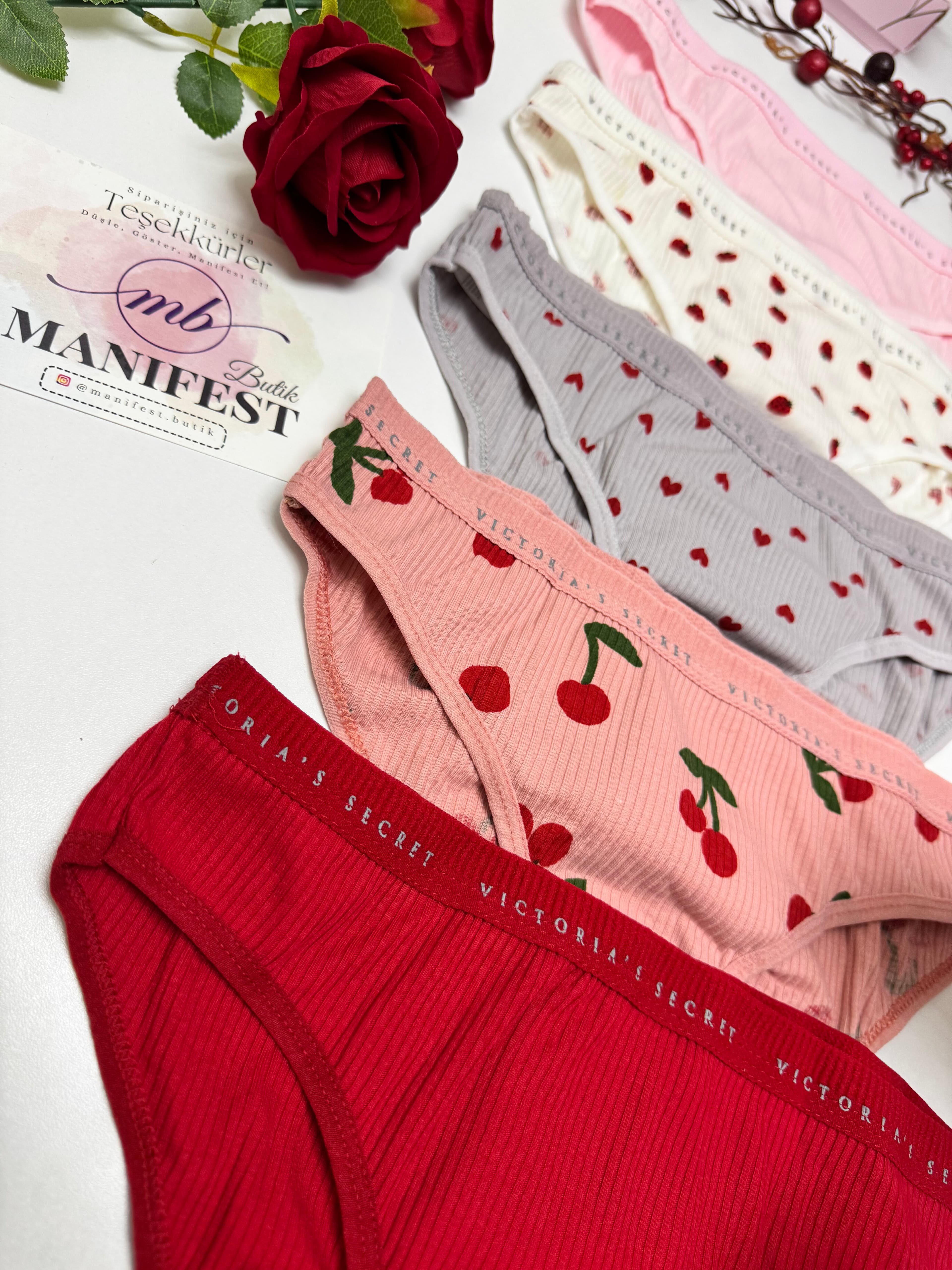 VS Baskılı Kaşkorse 5'li Kutulu Bikini Külot Set