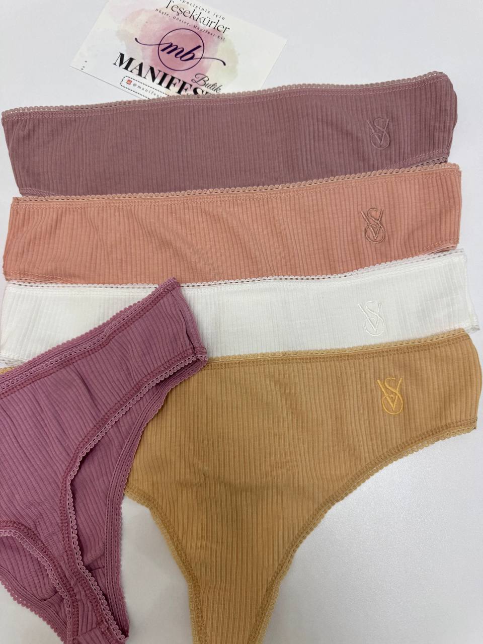 VS Nakışlı 5'li Kutulu Tanga Set