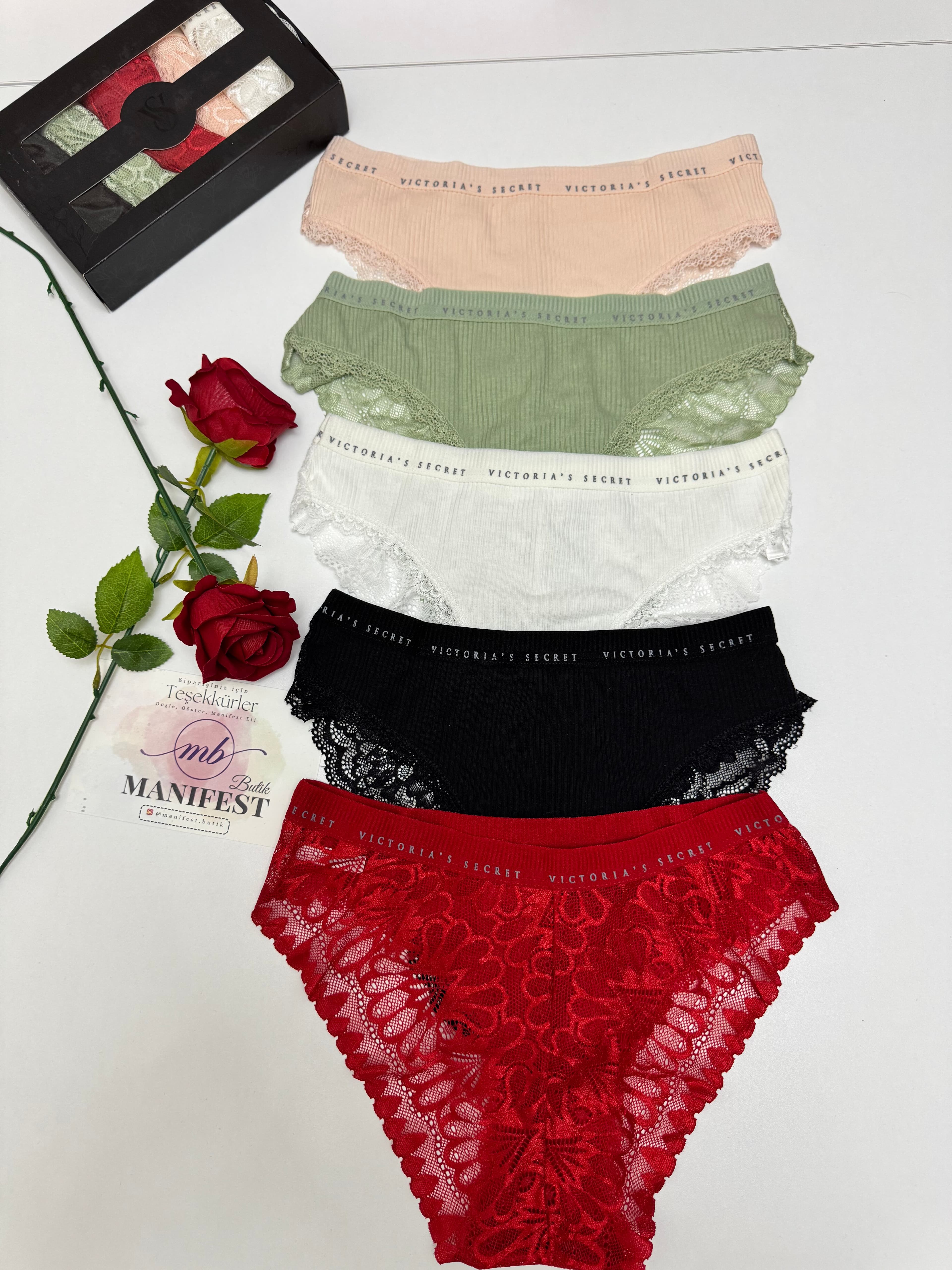 VS Dantel Detaylı 5'li Kutulu Bikini Külot Set