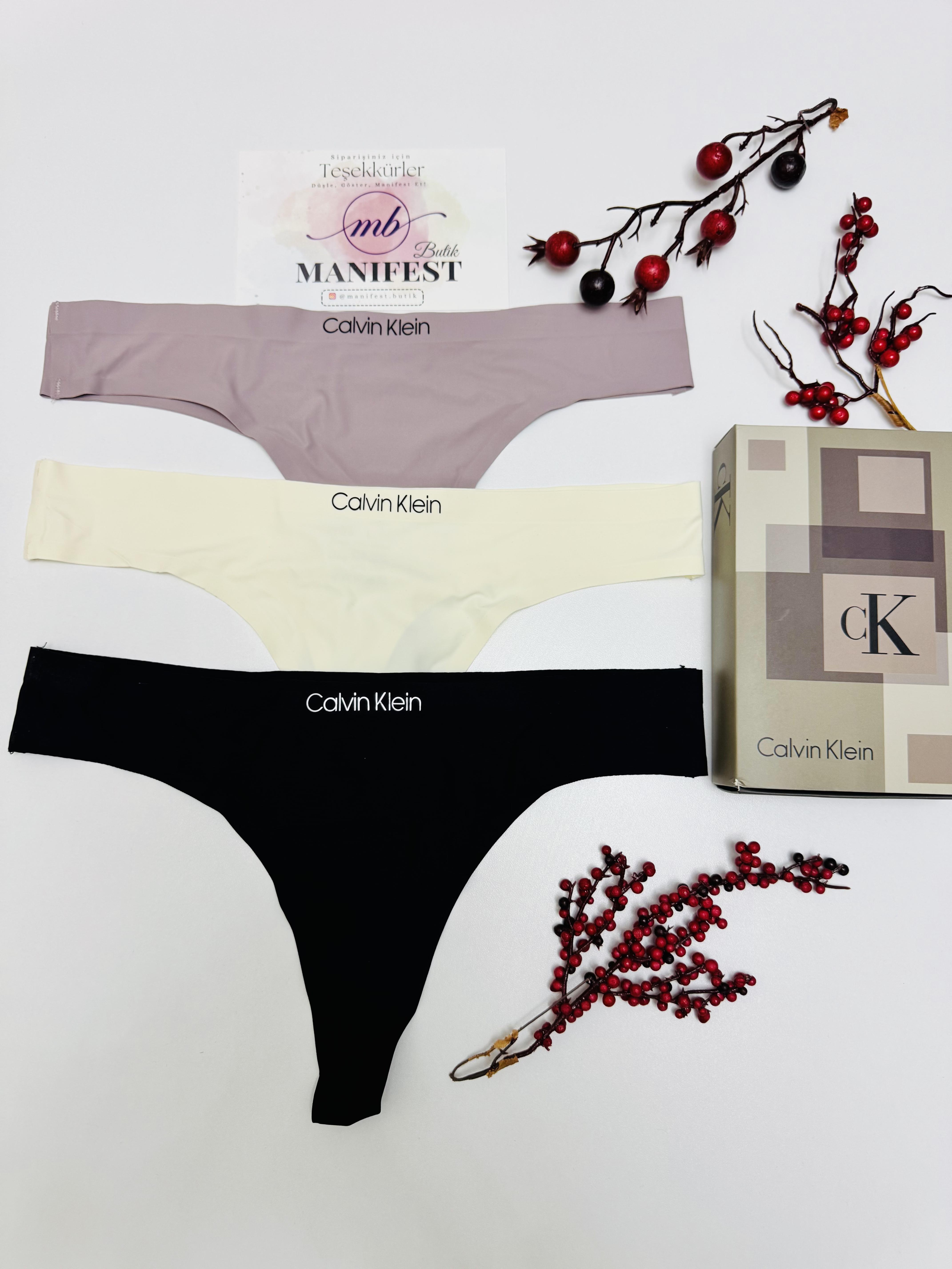 CK Lazer Kesim 3'lü Kutulu Tanga Set