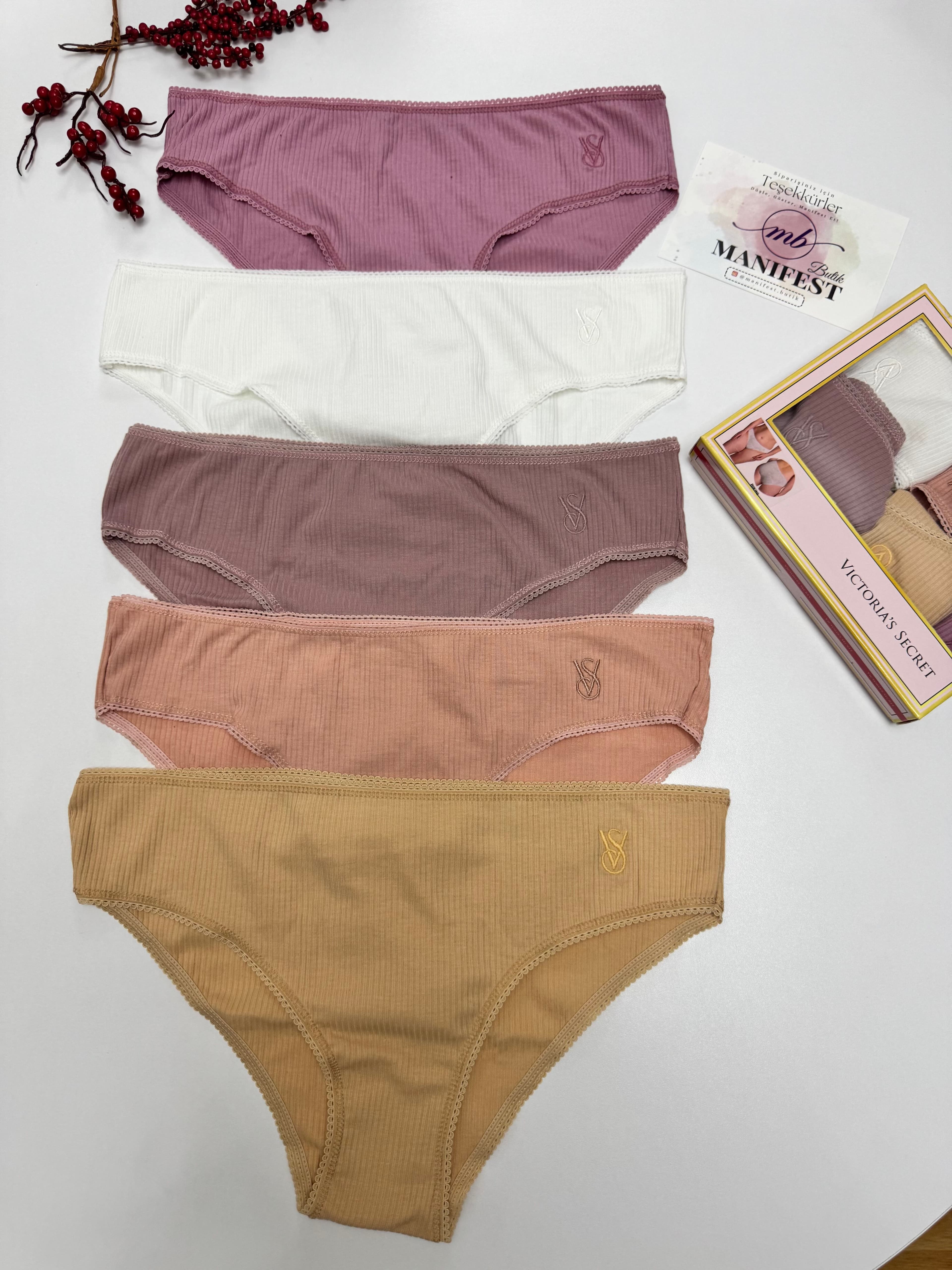 VS Nakışlı 5'li Kutulu Bikini Külot Set