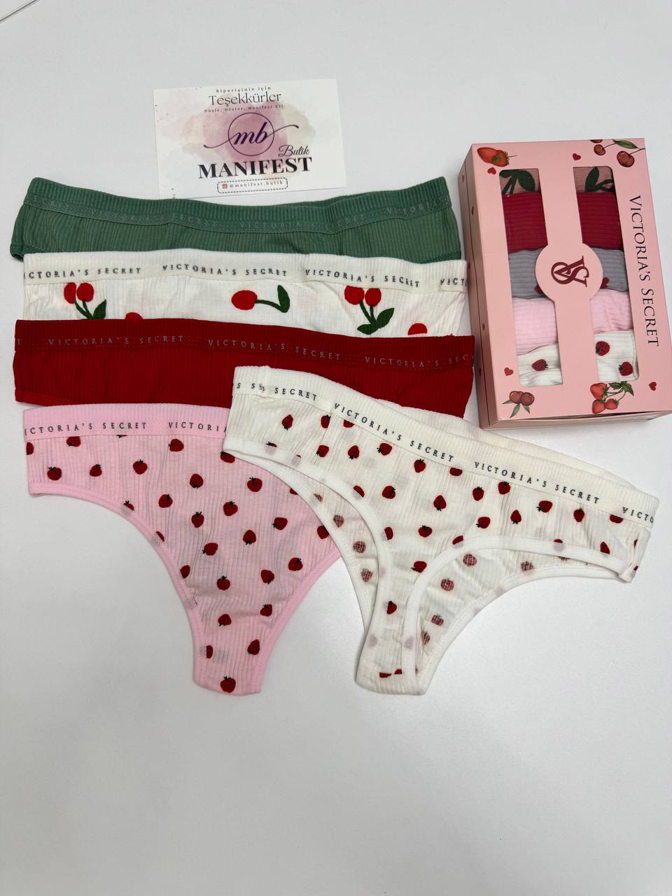 Vs Baskılı Kaşkorse 5'li Kutulu Tanga Set