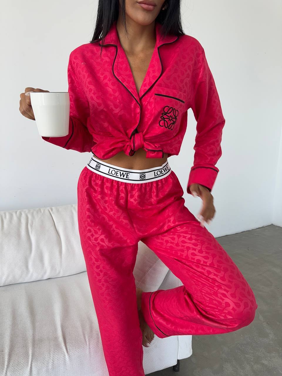 Love Baskılı Pamuklu Kadın Pijama Takımı