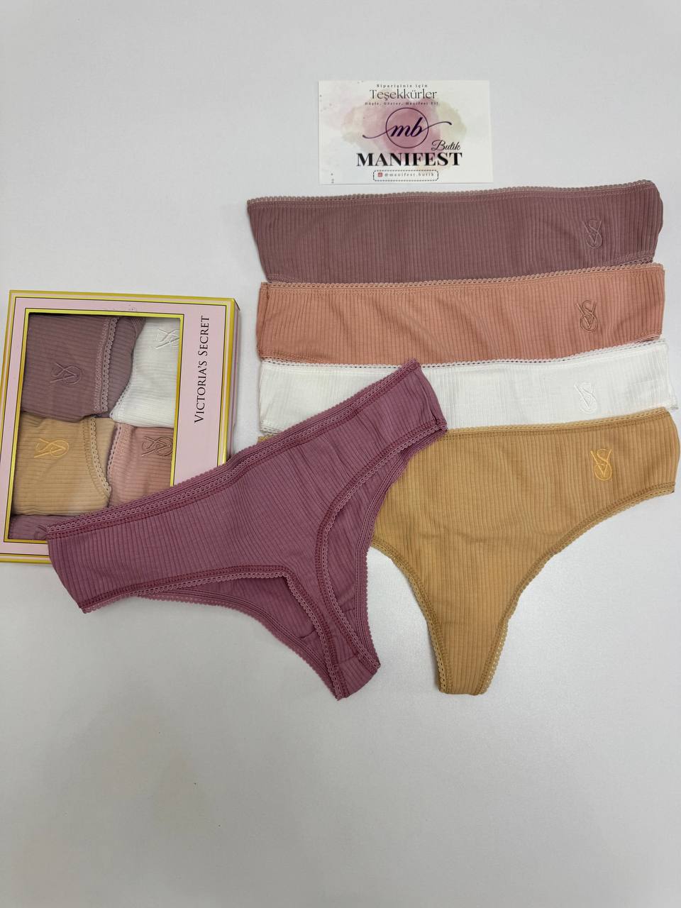 VS Nakışlı 5'li Kutulu Tanga Set