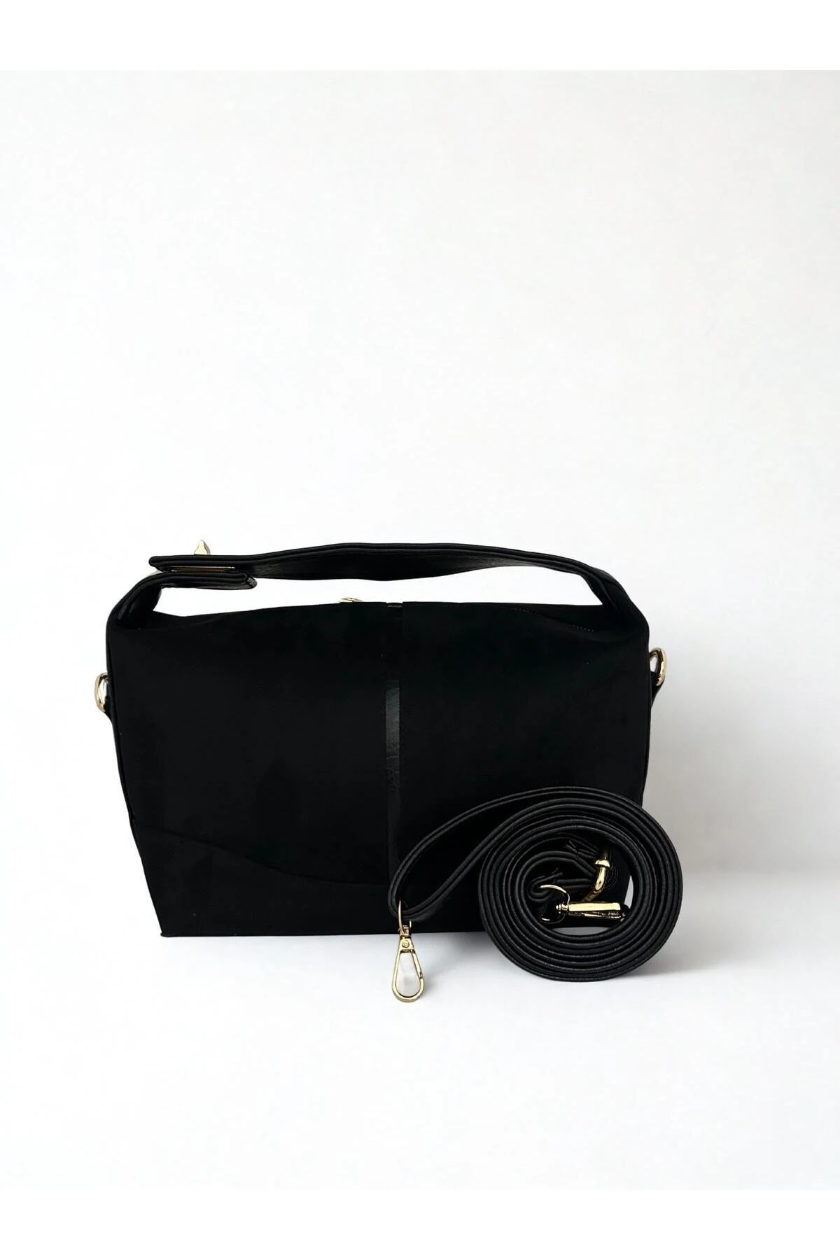 Kadın Kilitli Süet El ve Omuz Çantası 1014