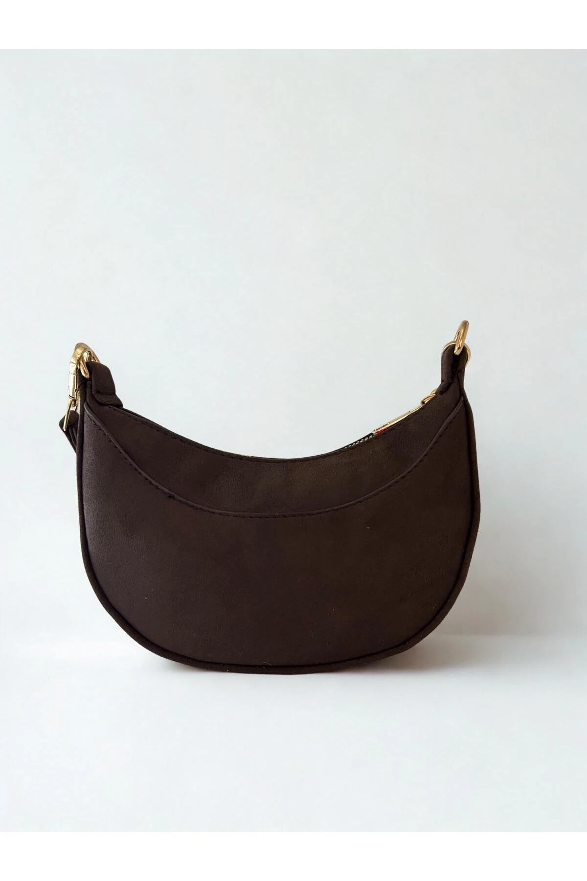 Yay Kavisli Noir Koyu Kahve Baget Kadın Omuz Çantası 1019