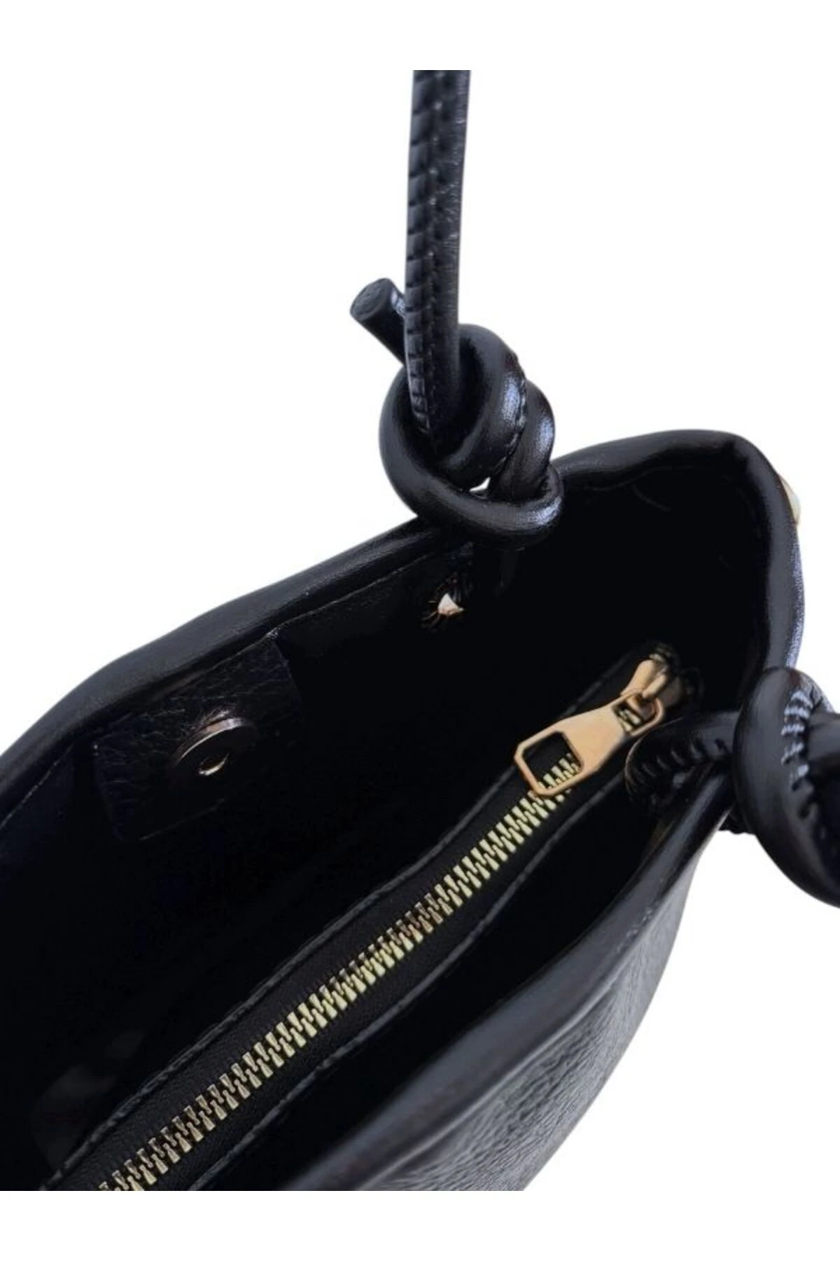 Siyah Askılı Düğüm Detaylı Velora El & Omuz Çantası 1003-1