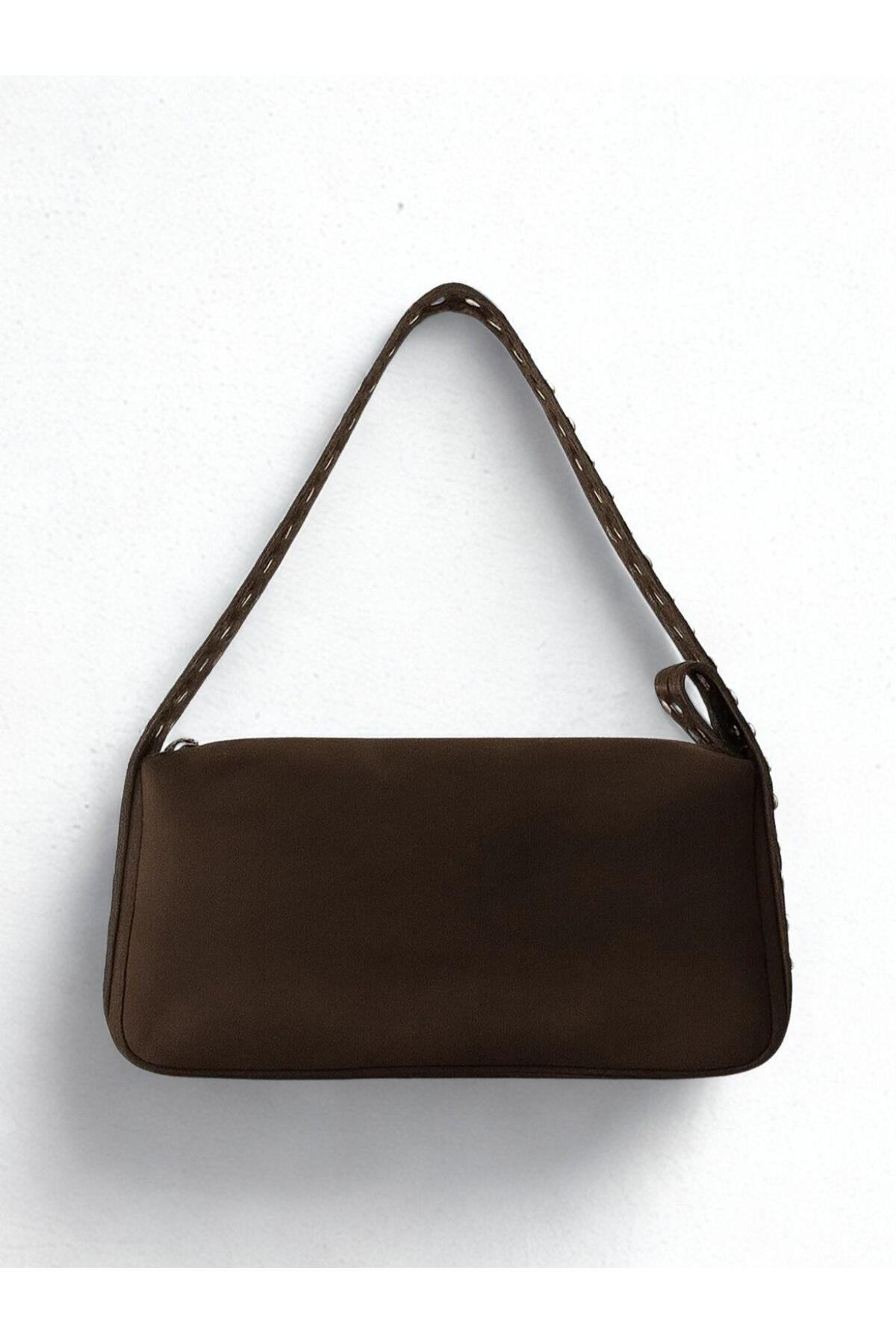 Kadın Zyra Zımba Detaylı El ve Omuz çantası 1020