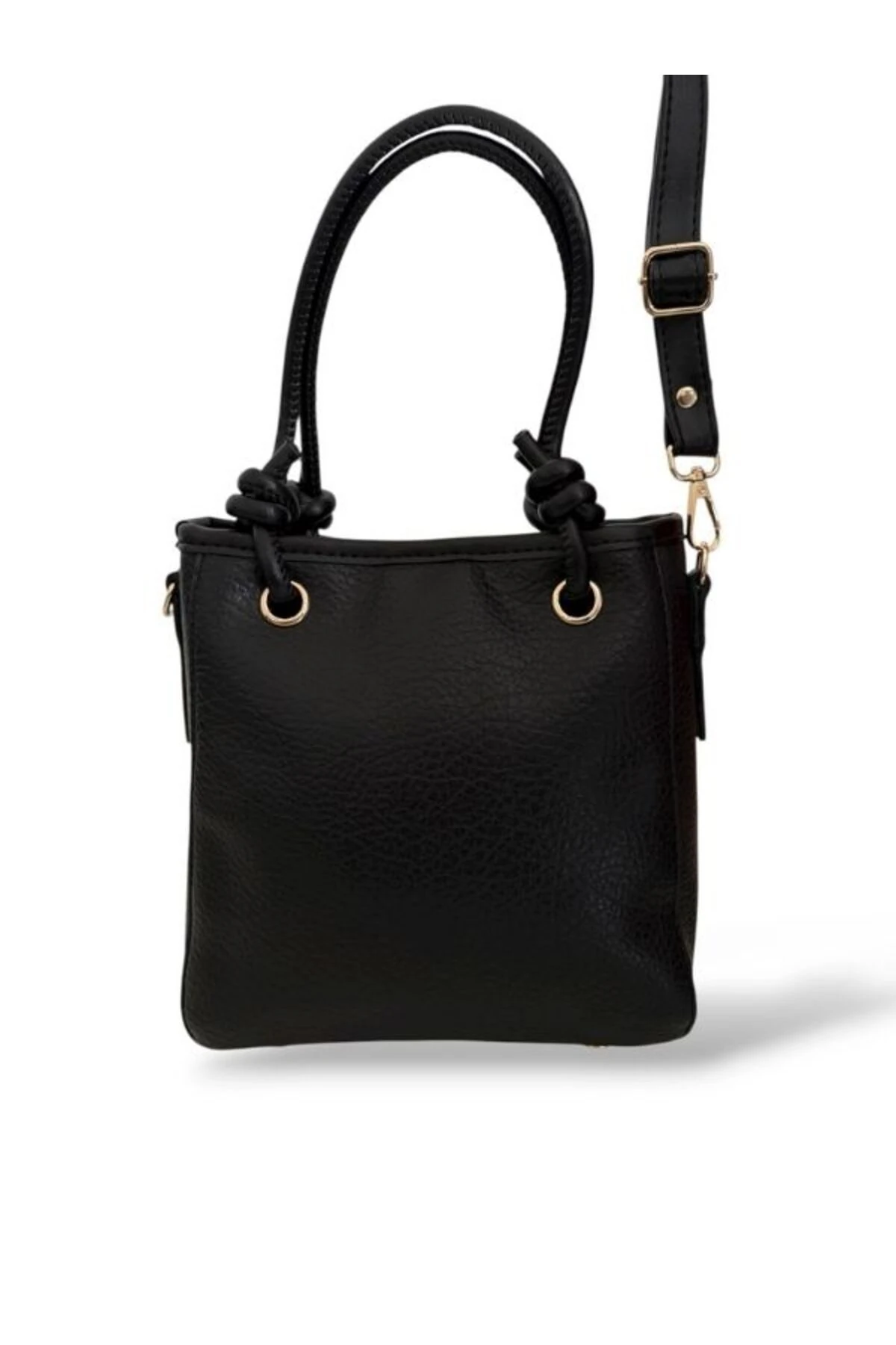 Siyah Askılı Düğüm Detaylı Velora El & Omuz Çantası 1003-1
