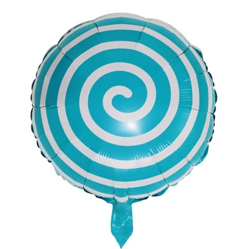 Mavi Spiral Şeker Folyo Balon 45 cm 