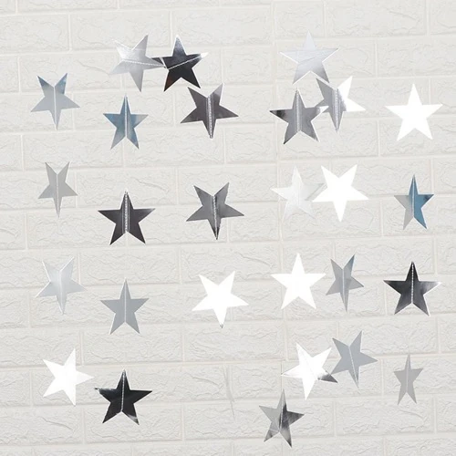 Gümüş Yıldız Asma Süs 25'li