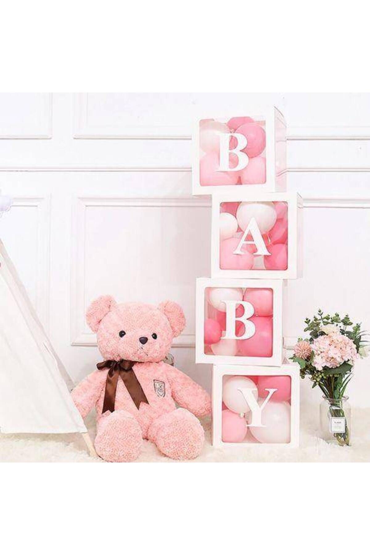 Baby Yazılı Şeffaf Kutu Harf Beyaz 25 Cm