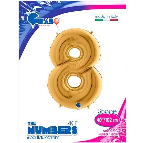 Gold 100 cm 8 Rakam Folyo Balon