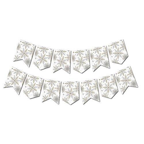 Yaldızlı Kar Tanesi Zigzag Banner 190 cm