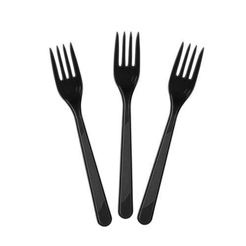 Siyah 25'li Plastik Çatal 