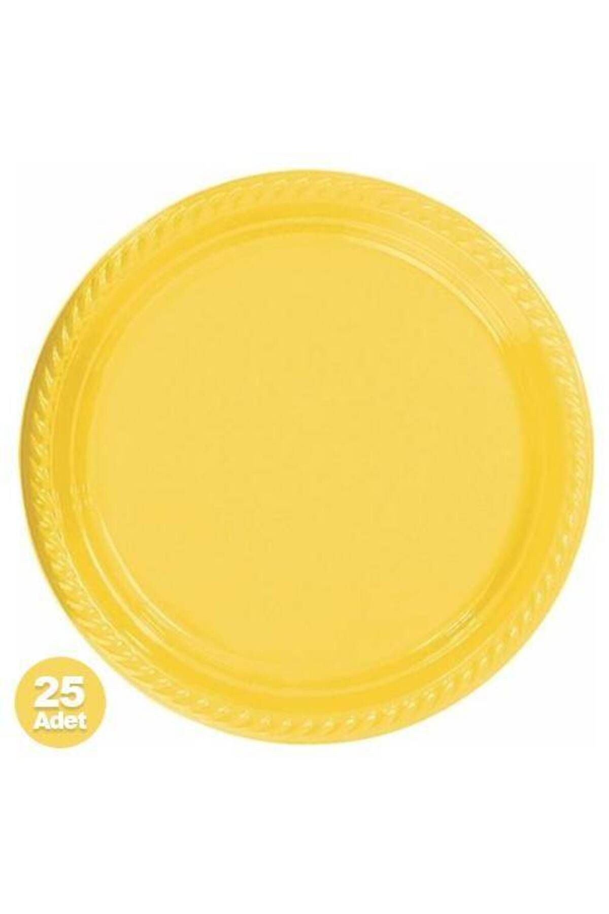 Sarı Plastik Tabak Lüks (25 adet)